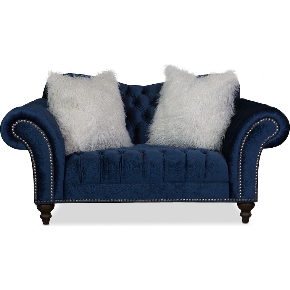 brittney blue loveseat   