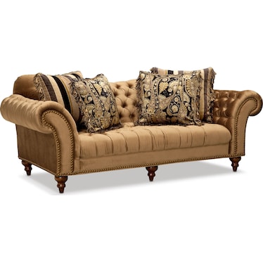 Brittney Sofa, Loveseat and Chaise - Bronze