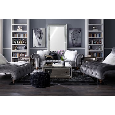 Brittney Sofa and Chaise Set - Charcoal