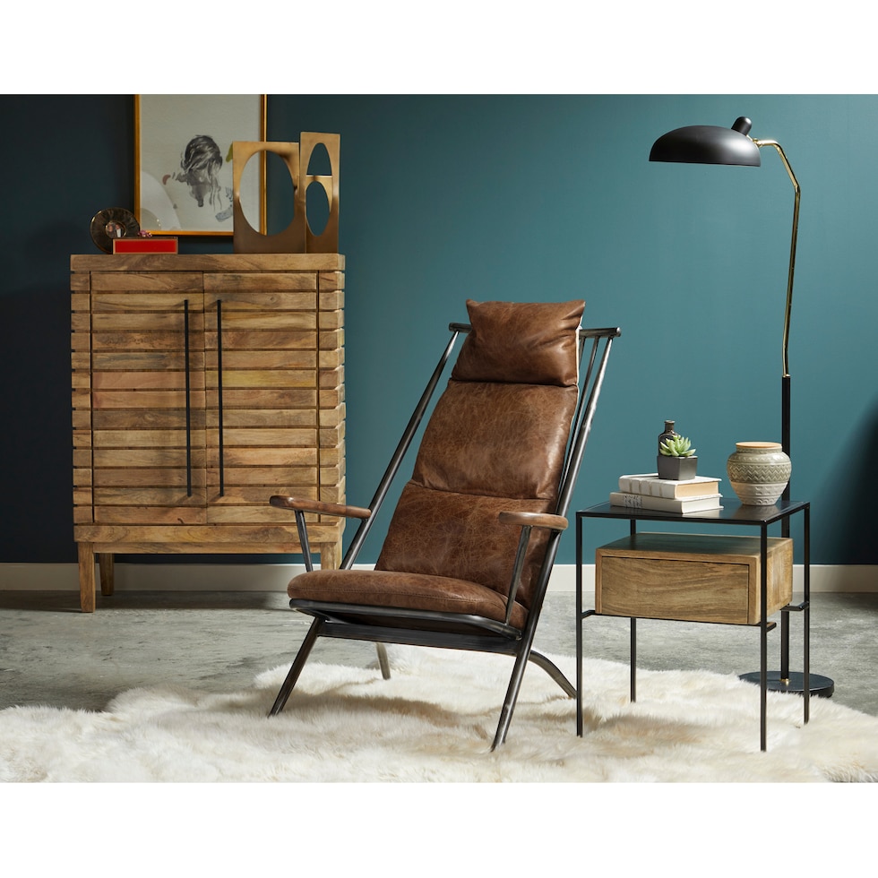 brodski light brown accent chair   