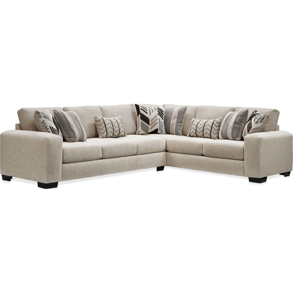 bromley neutral  pc sectional with left facing sofa   