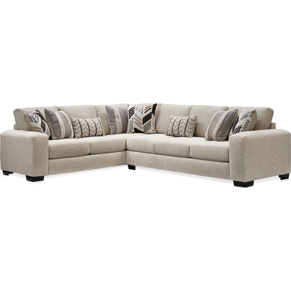 bromley neutral  pc sectional with right facing sofa   