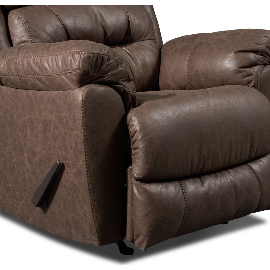 bronx dark brown manual recliner   