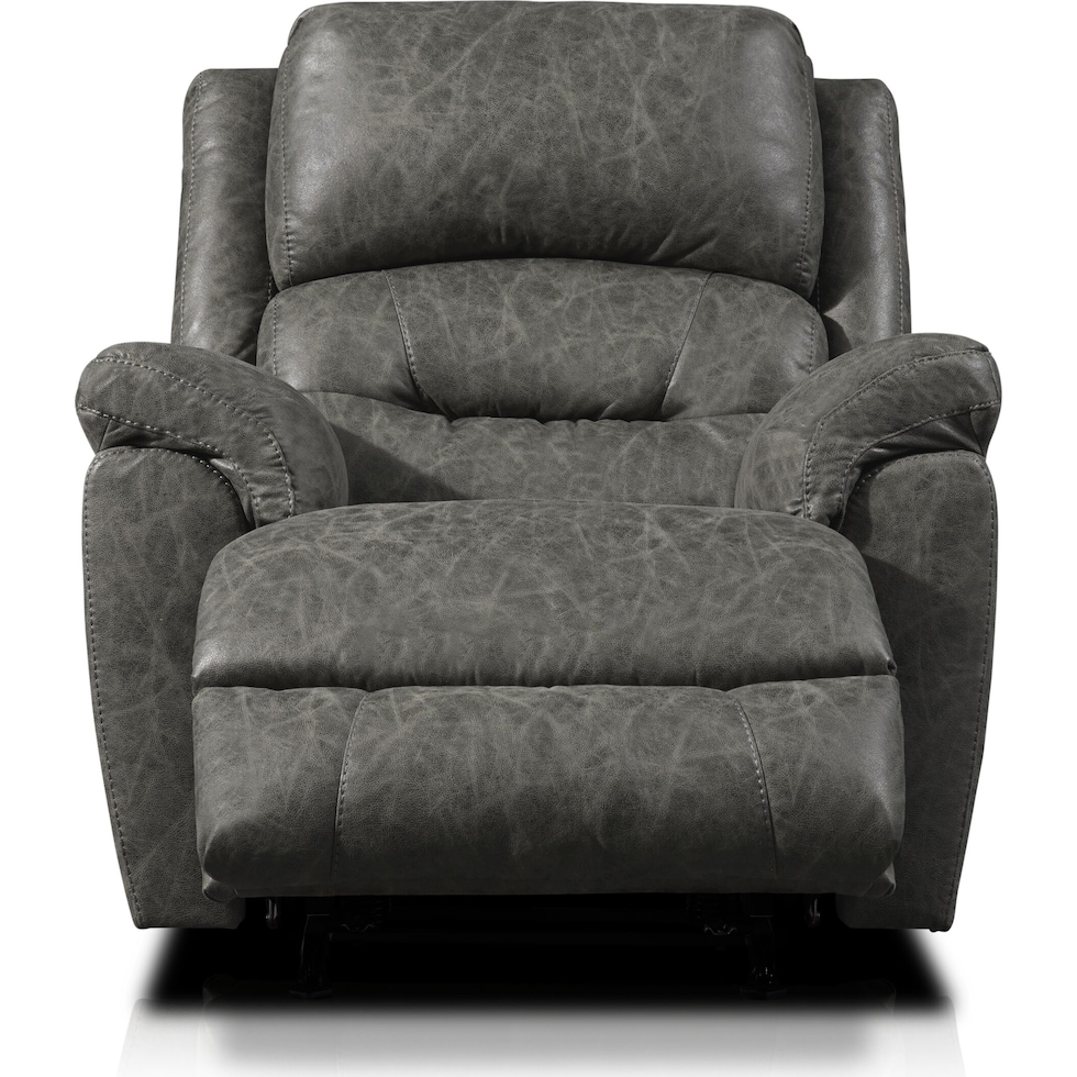 bronx gray recliner   