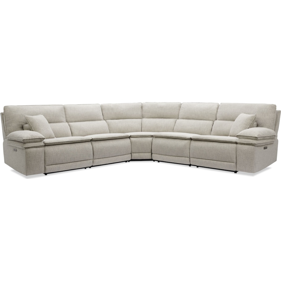 brookdale white power reclining sectional   