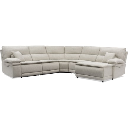 Brookdale 5-Piece Dual-Power Reclining Sectional with Chaise