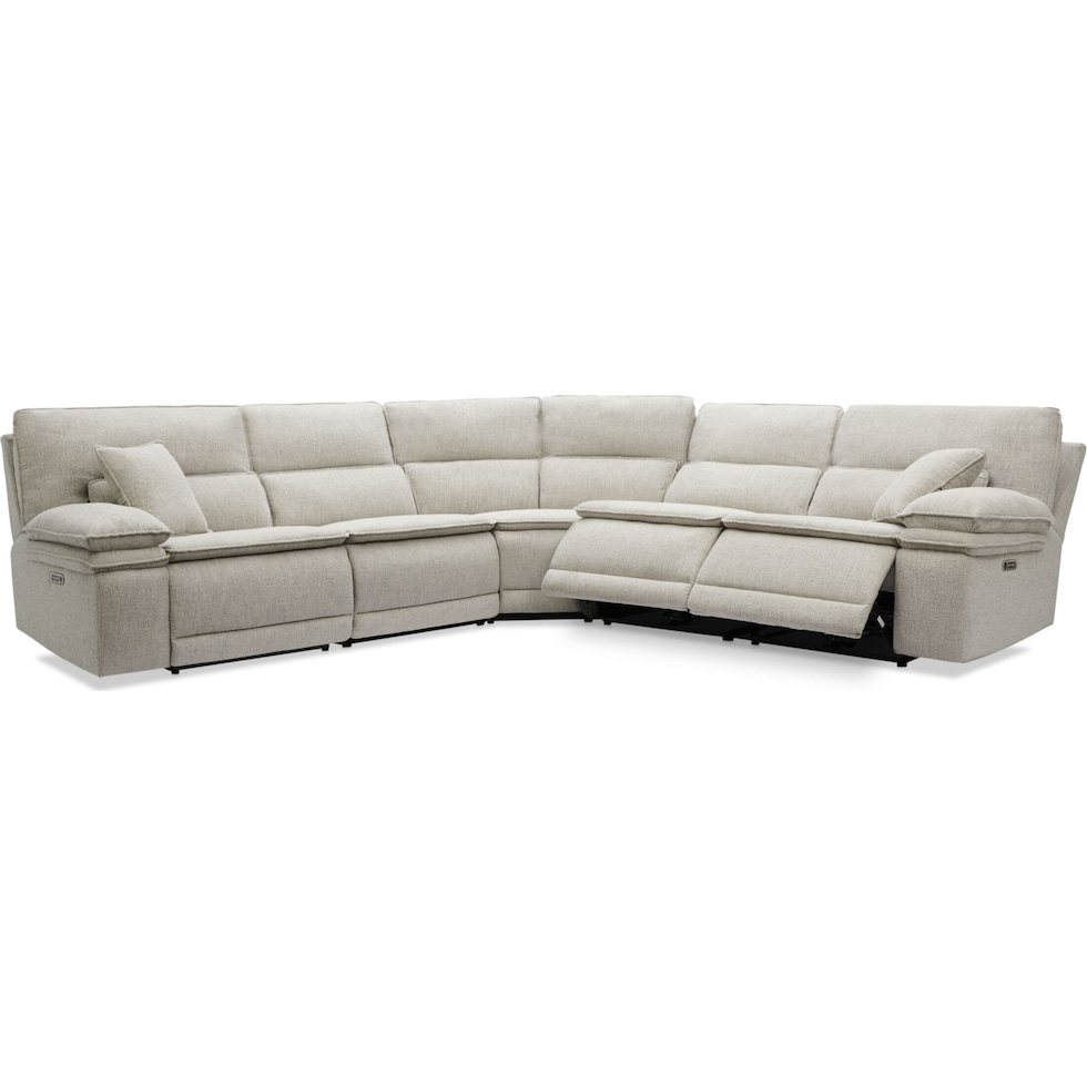 brookdale white sectional   