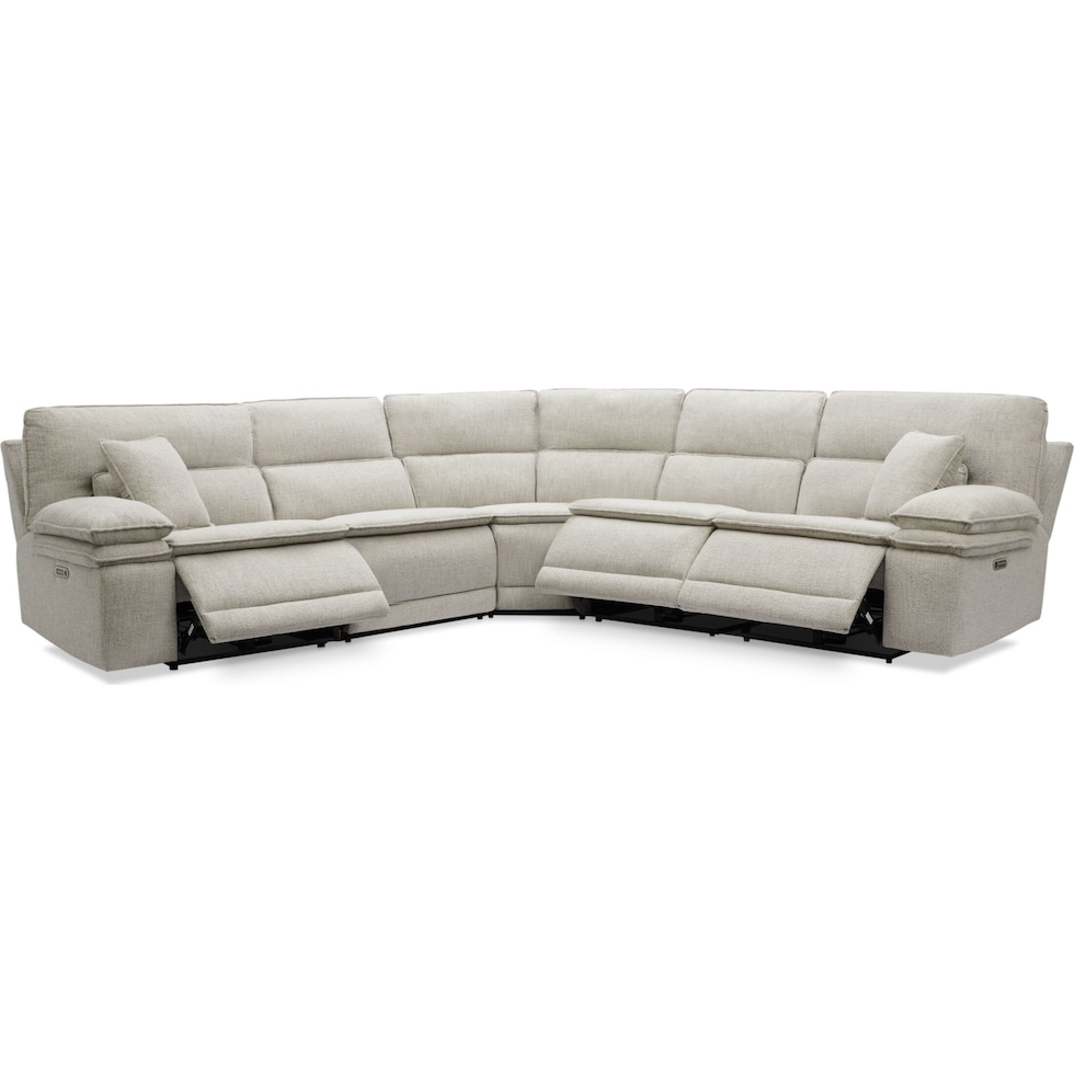 brookdale white sectional   