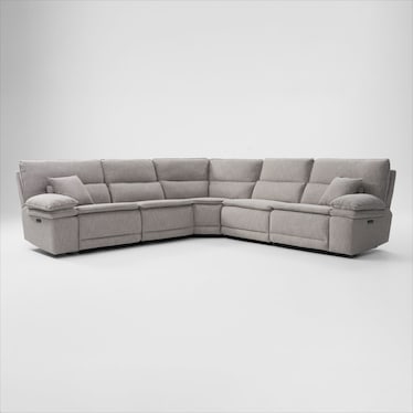 Brookdale 5-Piece Dual-Power Reclining Sectional with 3 Reclining Seats