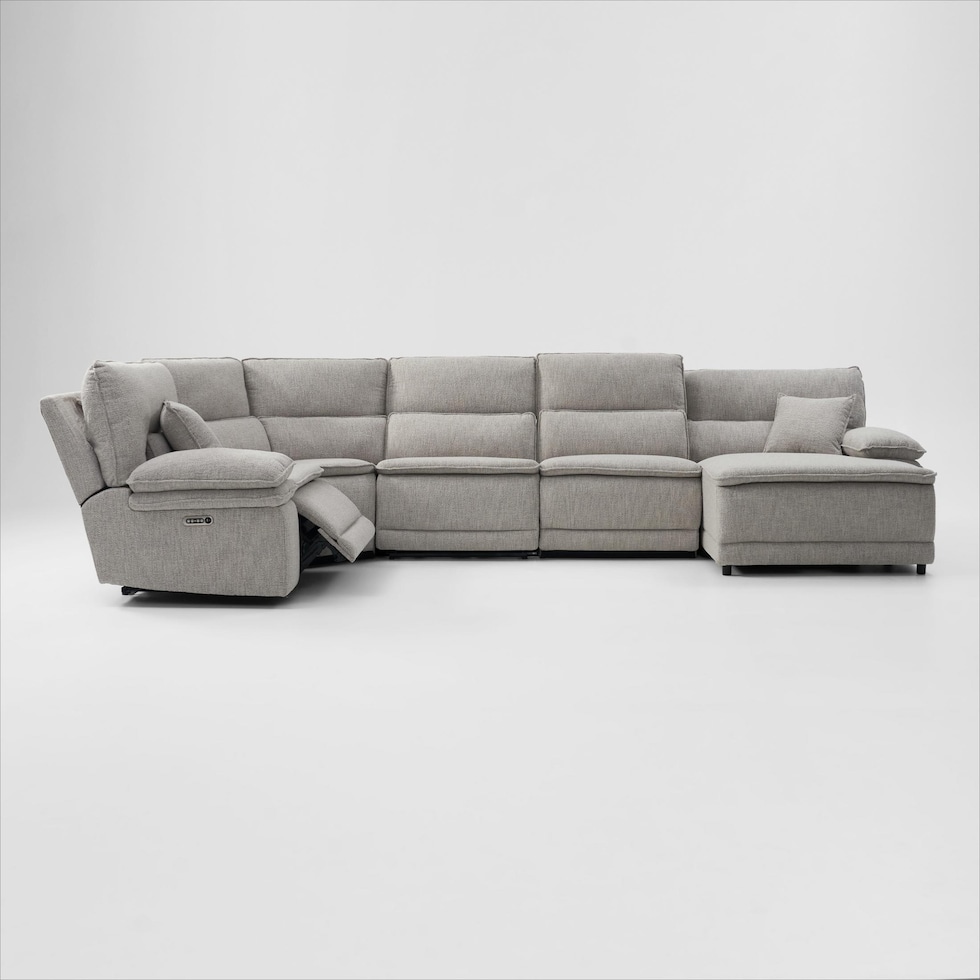 brookdale white sectional   
