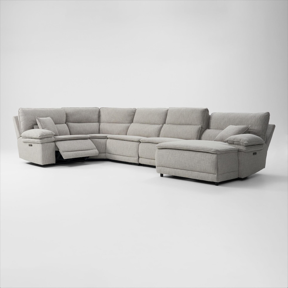 brookdale white sectional   