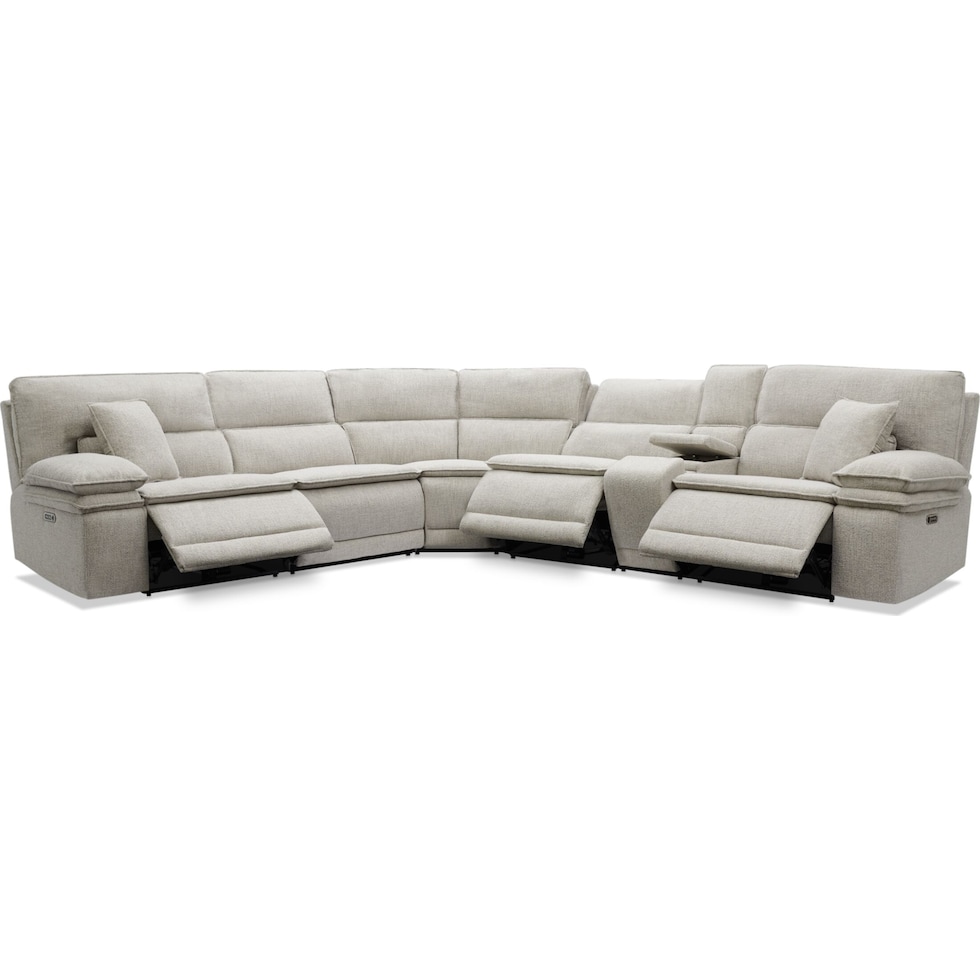 brookdale white sectional   