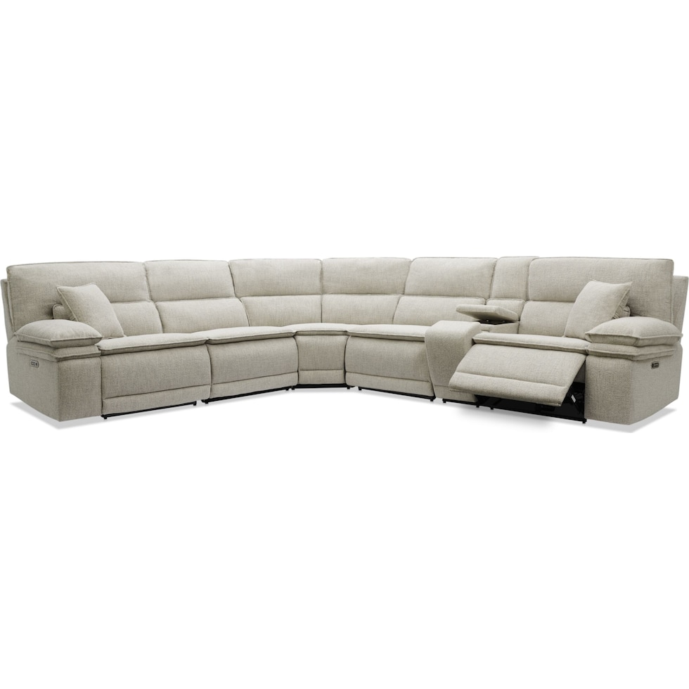 brookdale white sectional   