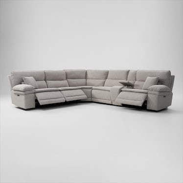 Brookdale 6-Piece Dual-Power Reclining Sectional with 3 Reclining Seats & Console