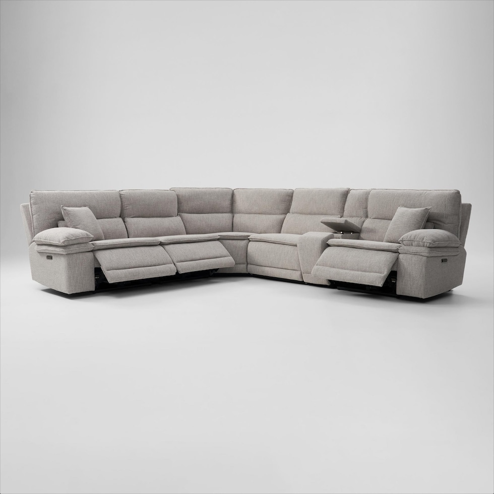 brookdale white sectional   