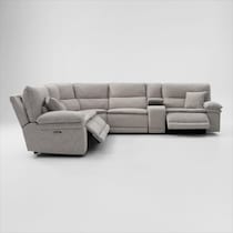 brookdale white sectional   