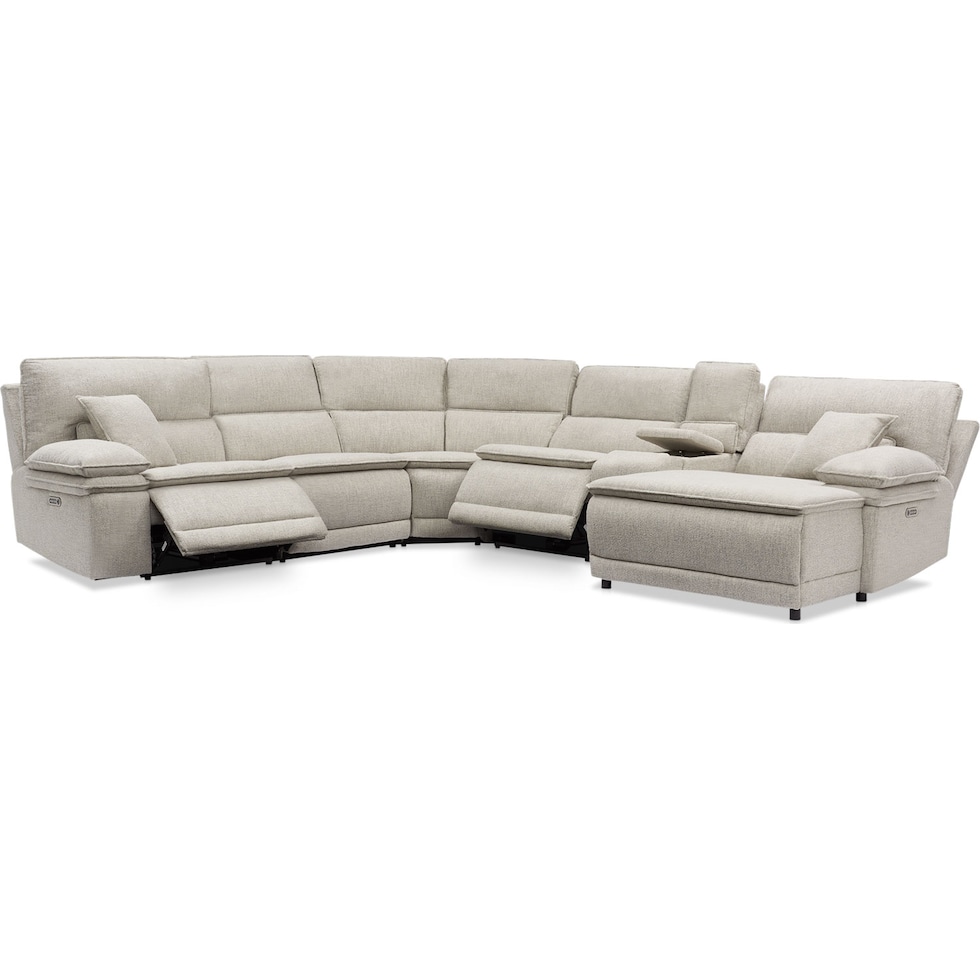 brookdale white sectional   