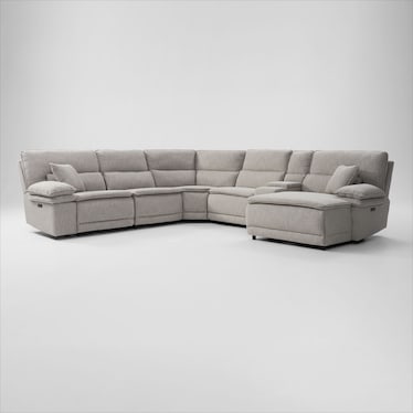 Brookdale 6-Piece Dual-Power Reclining Sectional with Chaise