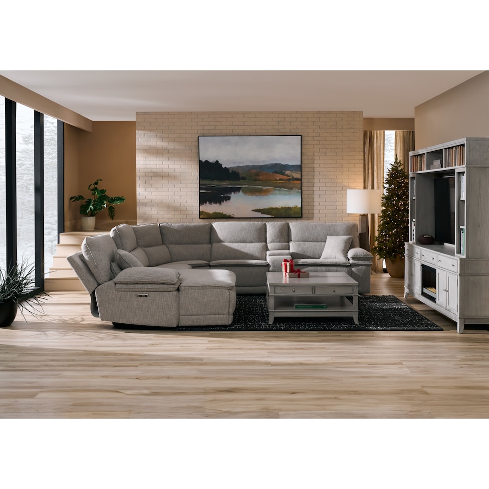 brookdale white sectional   