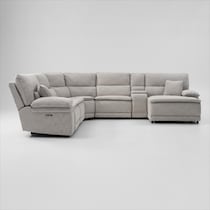 brookdale white sectional   