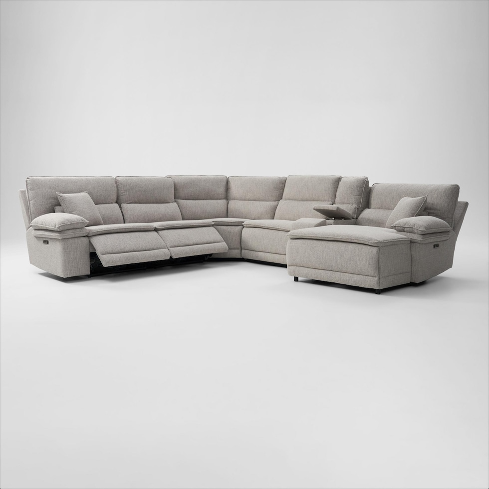 brookdale white sectional   