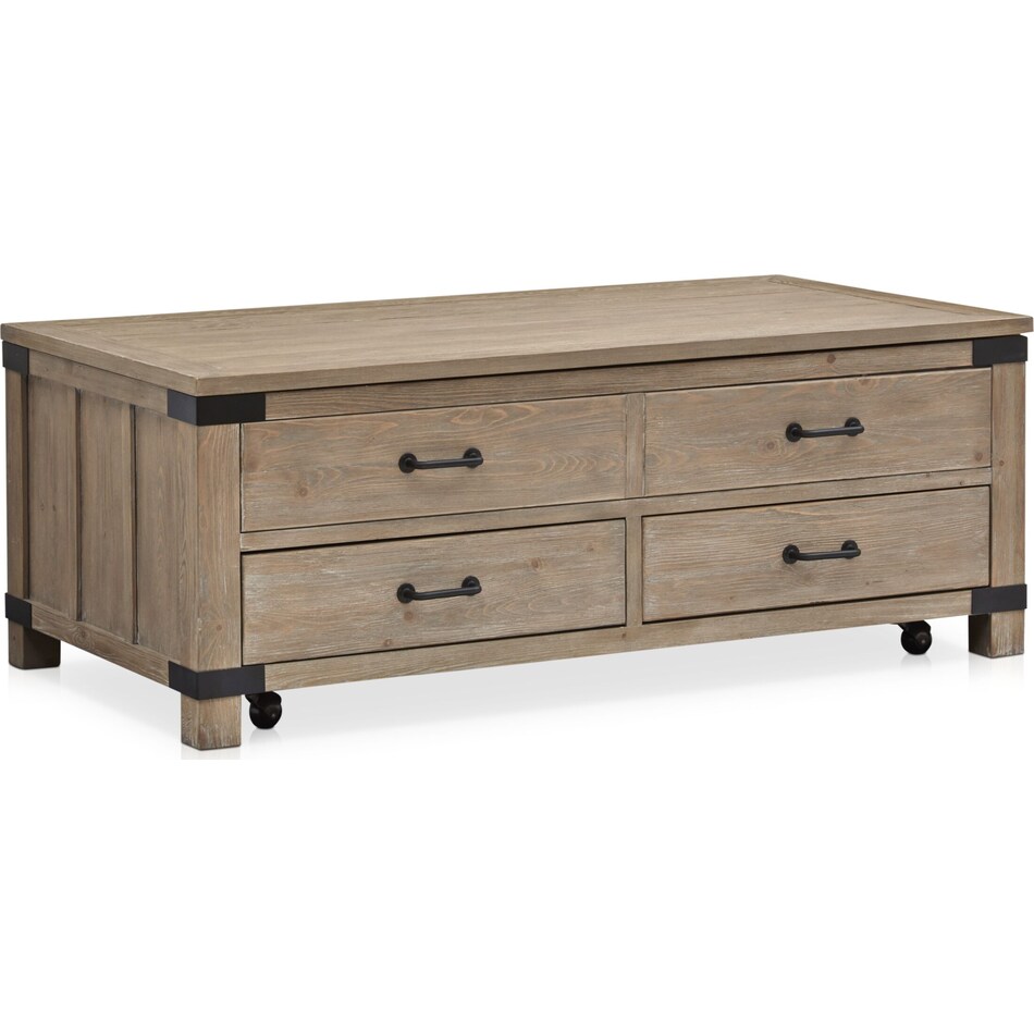 brooke harbor occasional light brown coffee table   