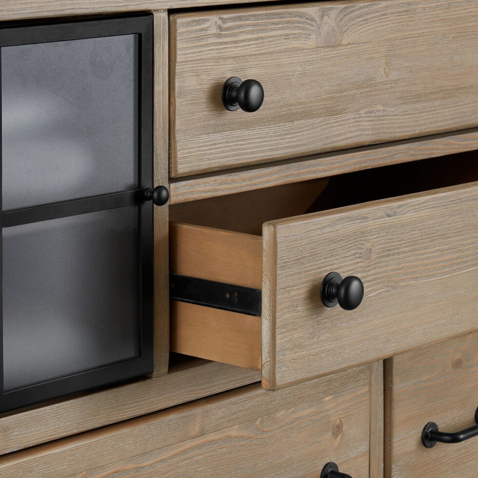 brooke harbor light brown dresser & mirror   