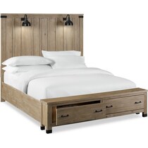 brooke harbor light brown king storage bed   