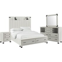 brooke harbor white  pc queen storage bedroom   