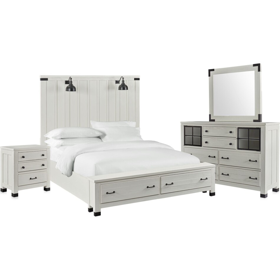 Brooke Harbor 6Piece Queen Storage Bedroom Set with Nightstand