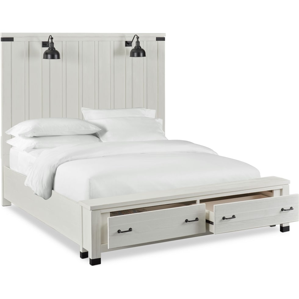 brooke harbor white  pc queen storage bedroom   