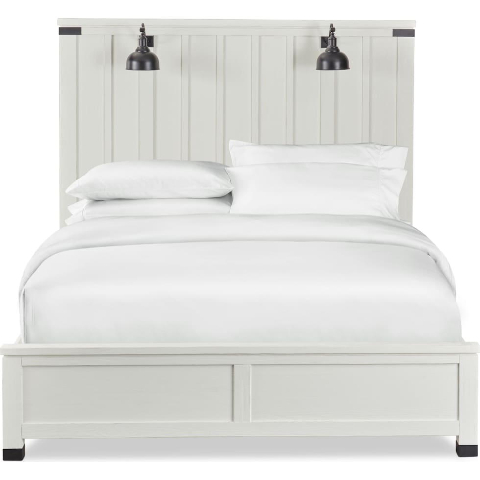 brooke harbor white king panel bed   