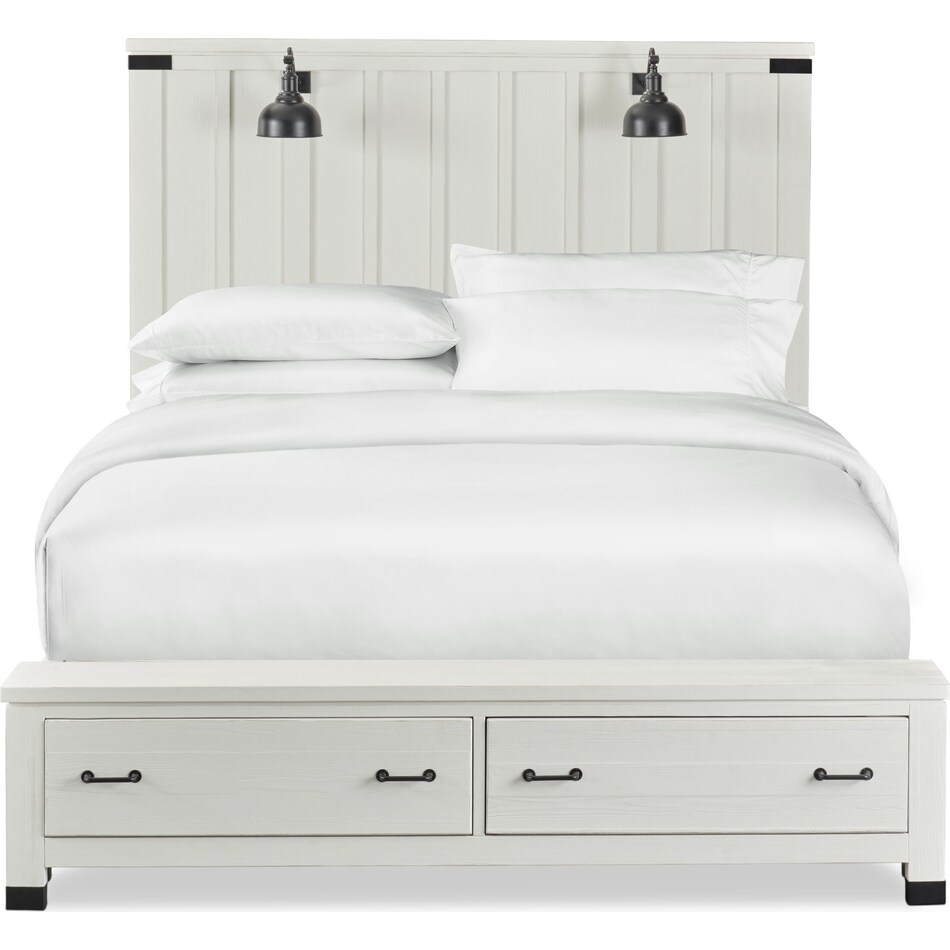 Brooke Harbor Queen Storage Bed White American Signature Furniture