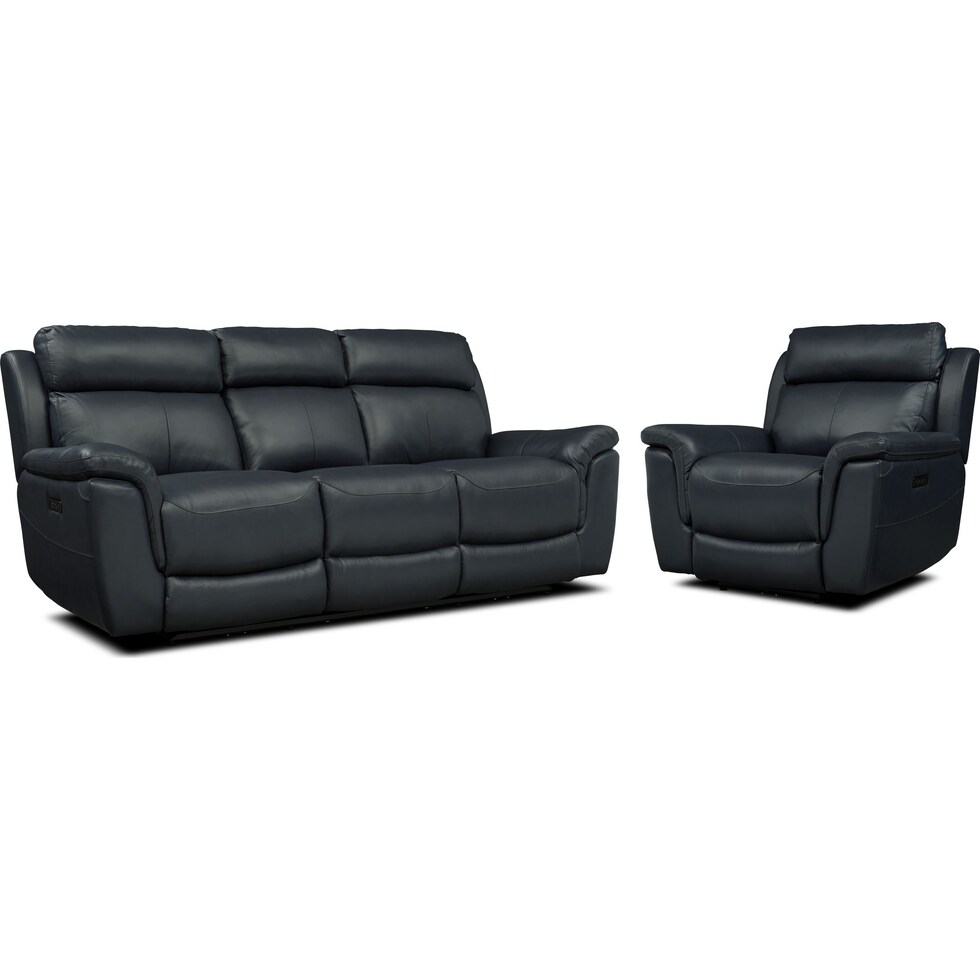 brooklyn blue  pc power reclining living room   