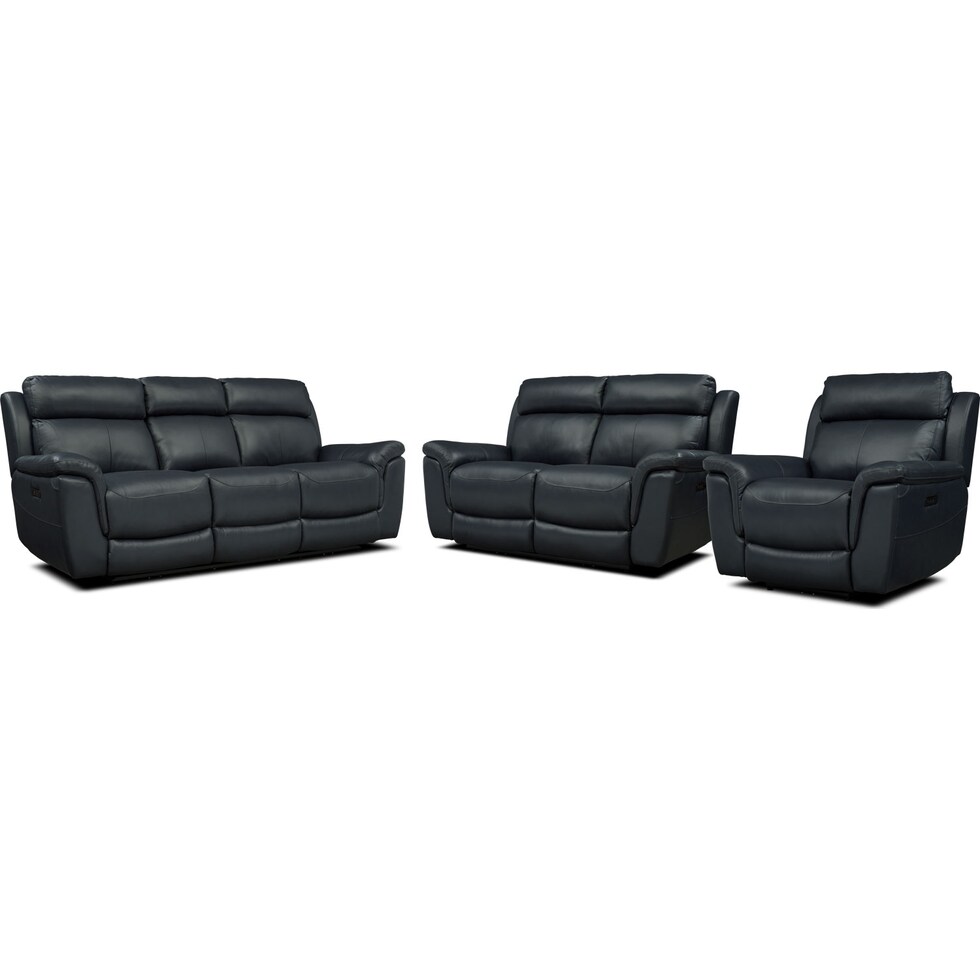 brooklyn blue  pc power reclining living room   