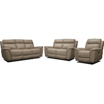 brooklyn white  pc power reclining living room   