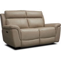 brooklyn white power reclining loveseat   