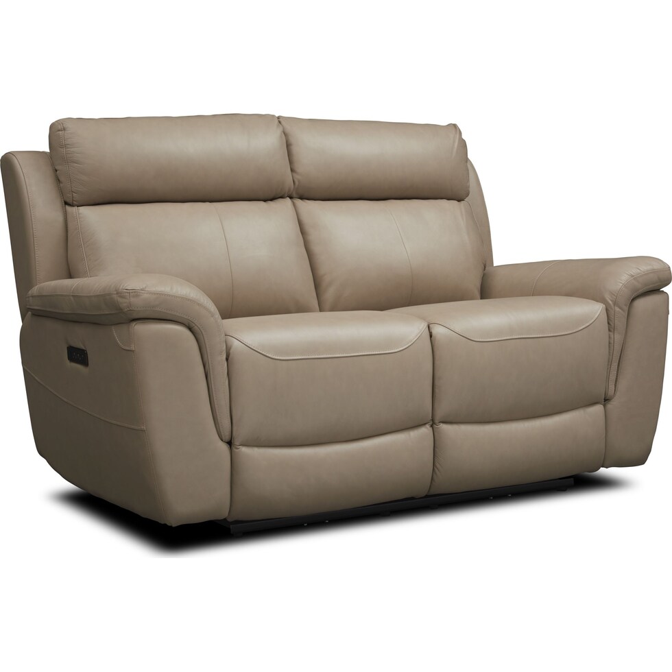 brooklyn white power reclining loveseat   