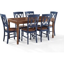 brown navy  pc dining room   