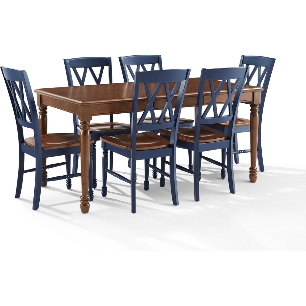 brown navy  pc dining room   