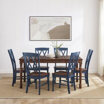 brown navy  pc dining room   