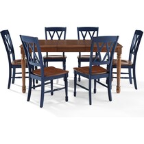 brown navy  pc dining room   