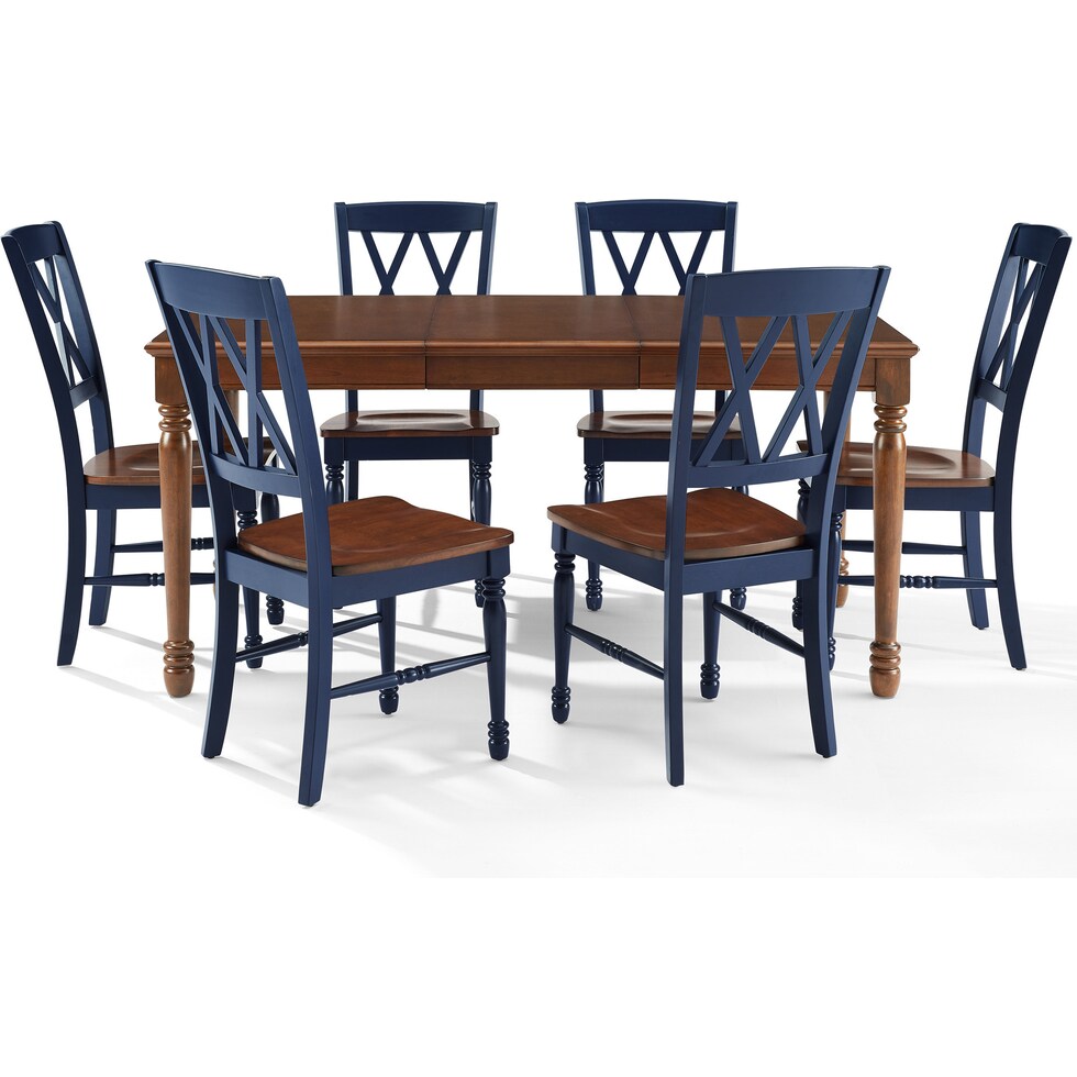 brown navy  pc dining room   