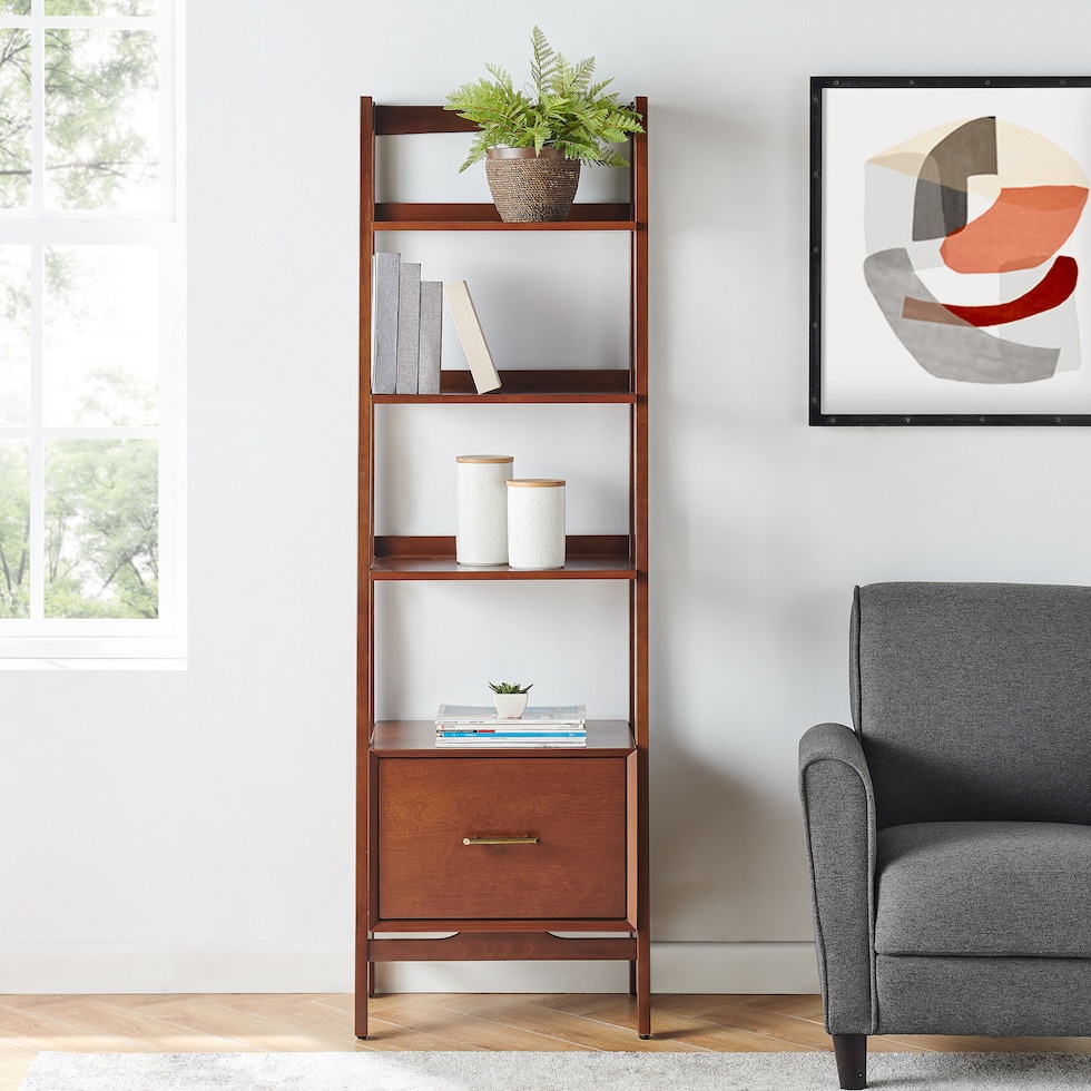 bruce dark brown bookcase   