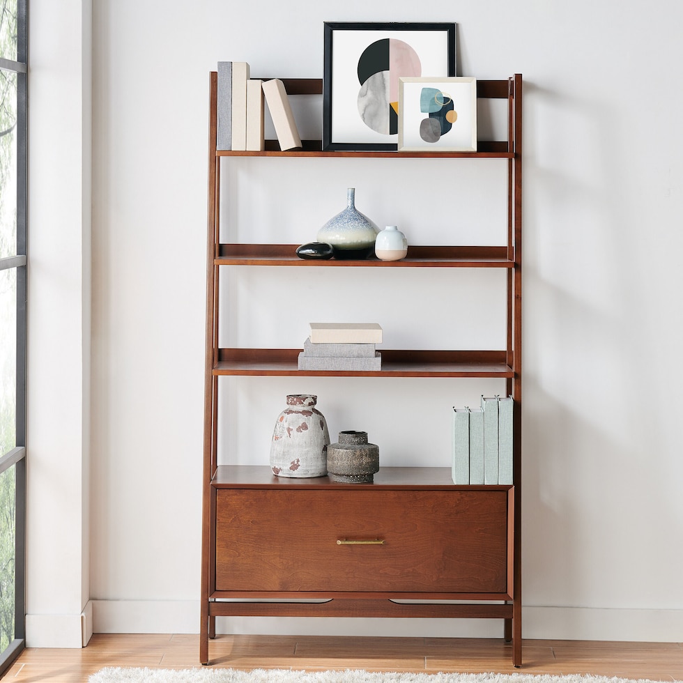 bruce dark brown bookcase   