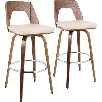 Bruges Set of 2 Bar Stools - White