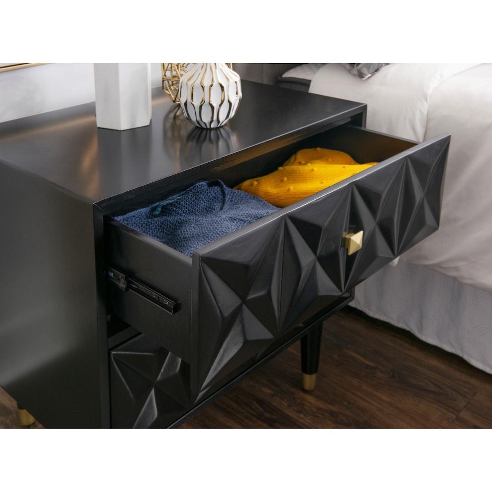 brynlynn black nightstand   