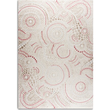 Bubbles 5' X 8' Area Rug - Cream and Red