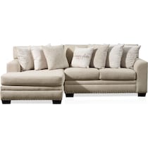 bungalow white  pc sectional with left facing chaise   