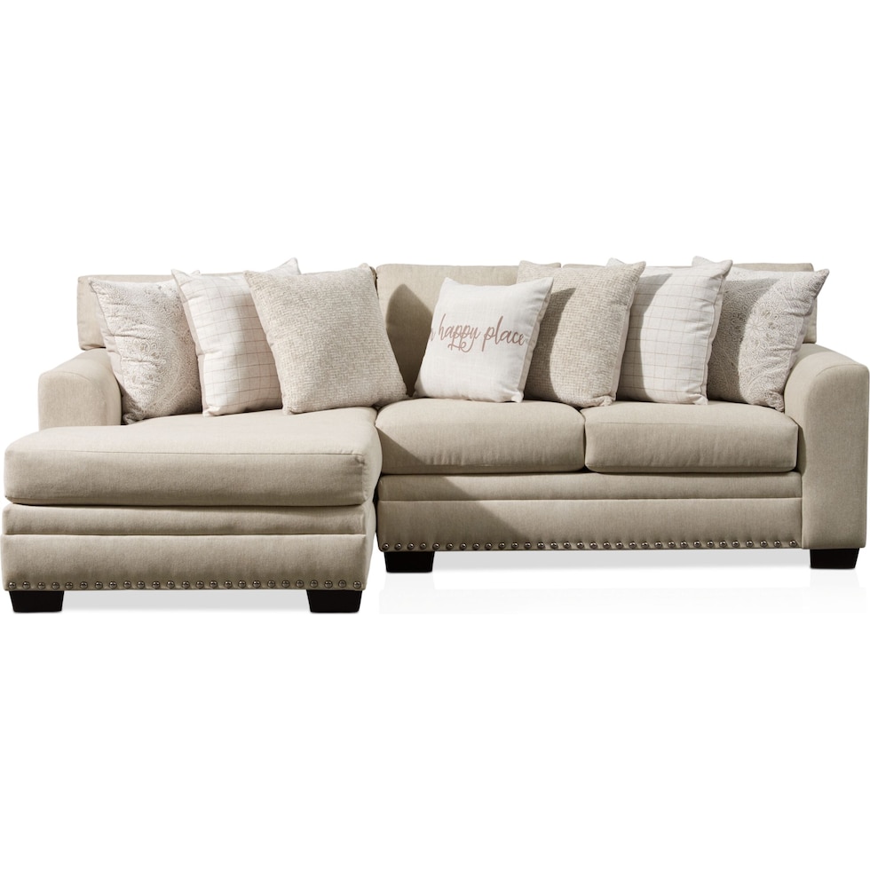 bungalow white  pc sectional with left facing chaise   